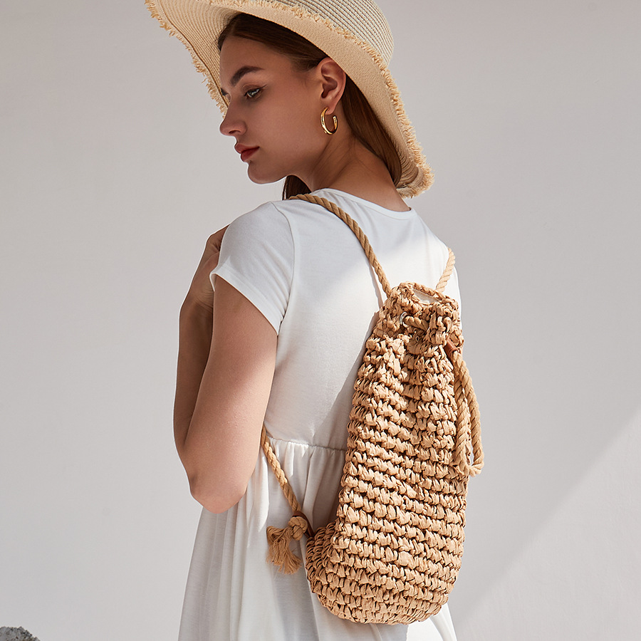 Women'S Raffia Bags - El yapımı İpli Plaj Omuz Çantaları