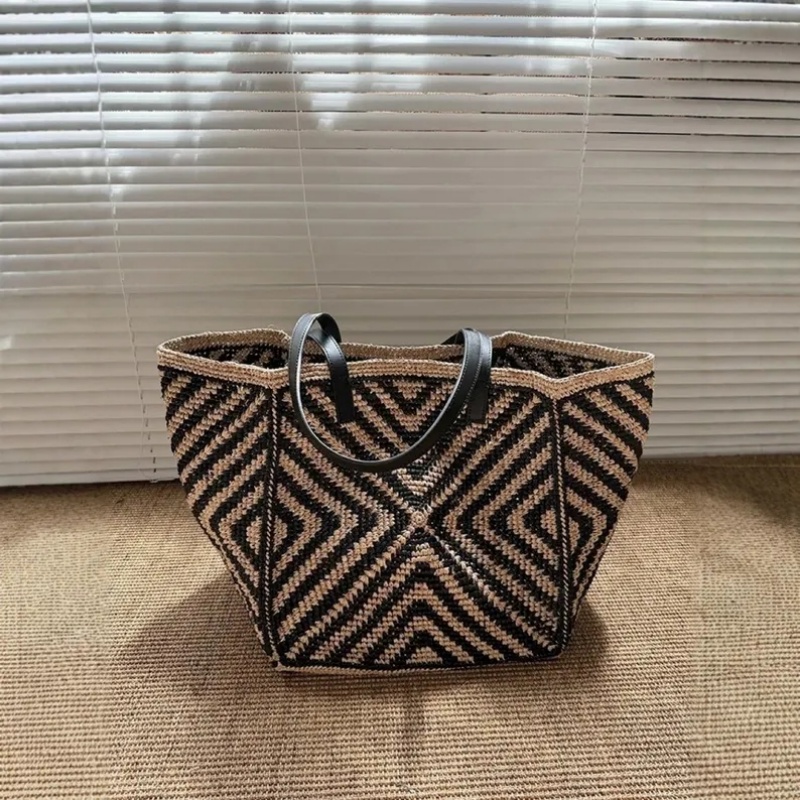 Women'S Raffia Bags - Büyük boy rafya hasır çanta kadın