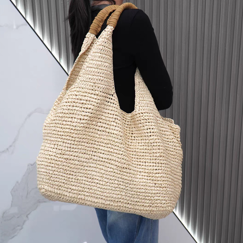 Women'S Raffia Bags - Kadınlar için Büyük Kapasiteli El Yapımı