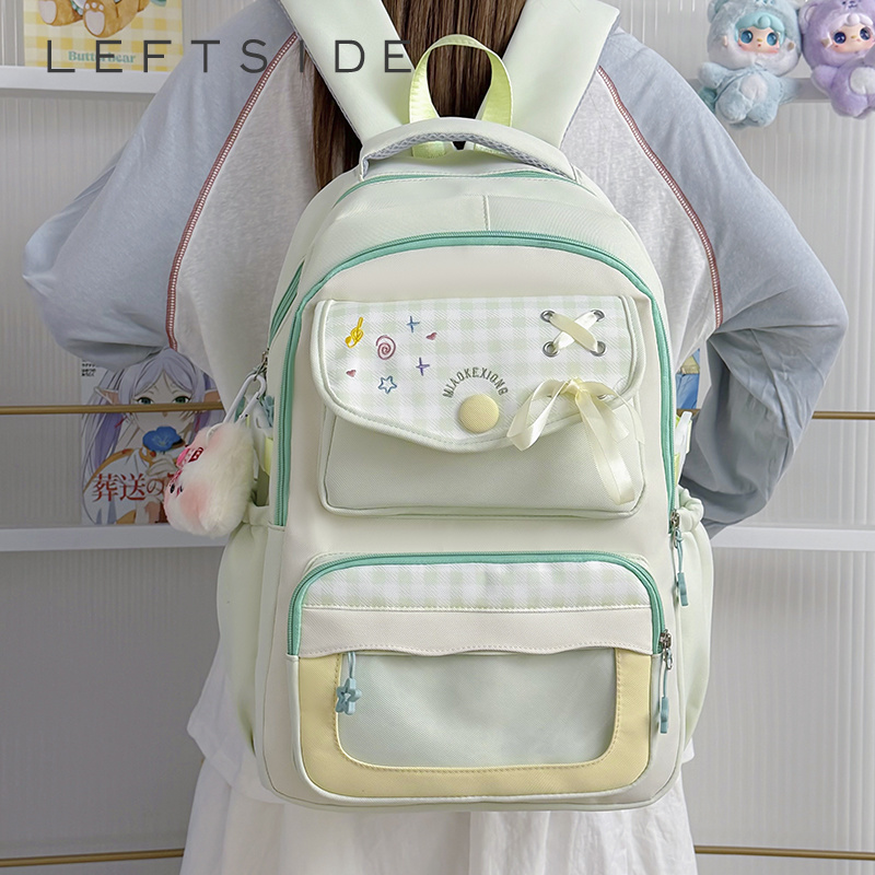 Women Bags 2026 Trends - LEFTSIDE Sevimli Naylon Patchwork Desenli Ekose