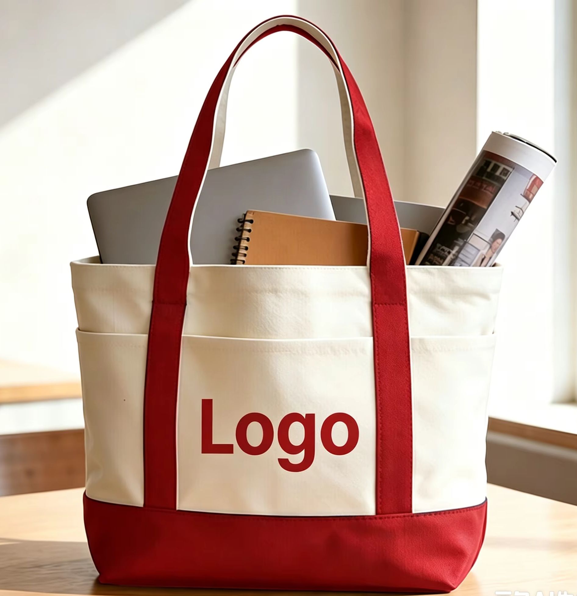 Women Bags Company - Özel Baskılı Logolu Kanvas Bez Çanta,