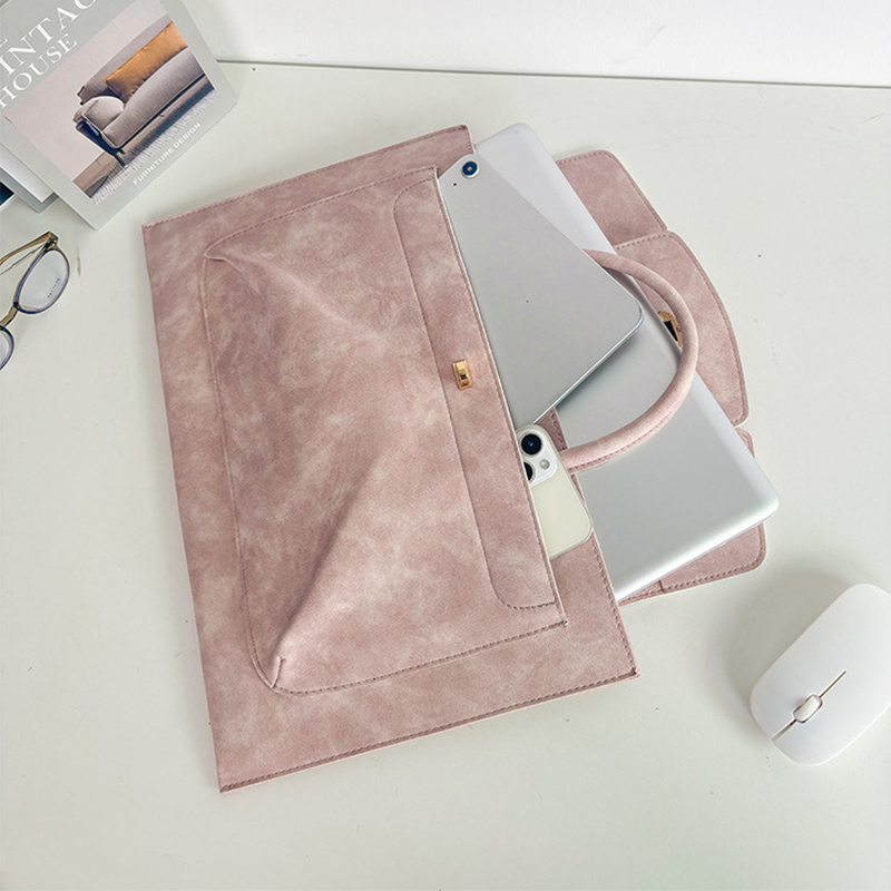 Şık Pembe PU Deri Laptop Çanta - Women Hand Bags For Office incelemesi ve fiyatı
